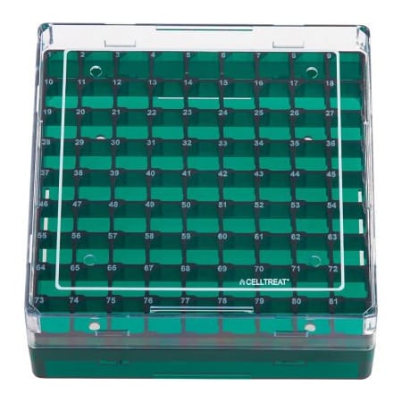 Celltreat Scientific Products CELLTREAT Storage Box, CF Cryogenic Vial, 100 Place, Polycarbonate, Non-sterile 229945